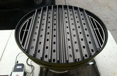 GrillGrate 14” kettle - small Kamado set featuring raised rail design for effective grilling.