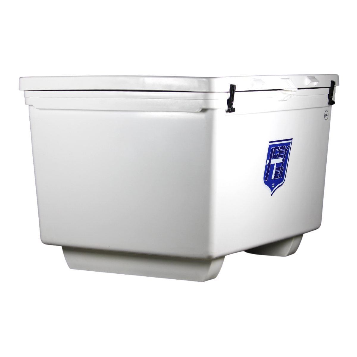 ICEY-TEK 600 Quart Cooler (FREE SHIPPING) for heavy-duty use on land or water, featuring built-in runners.