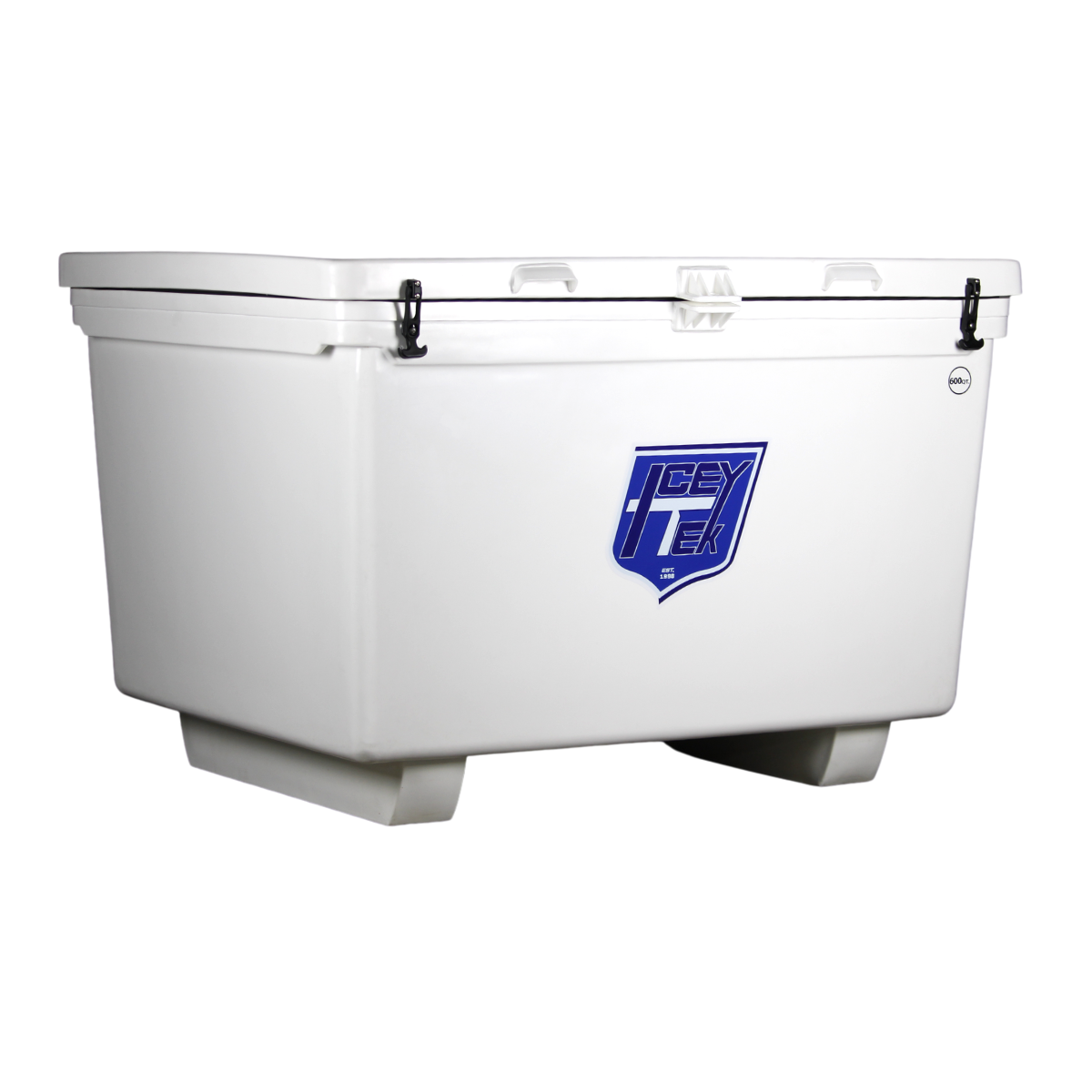 ICEY-TEK 600 Quart Cooler (FREE SHIPPING) for outdoor use, perfect for heavy-duty storage and transport.