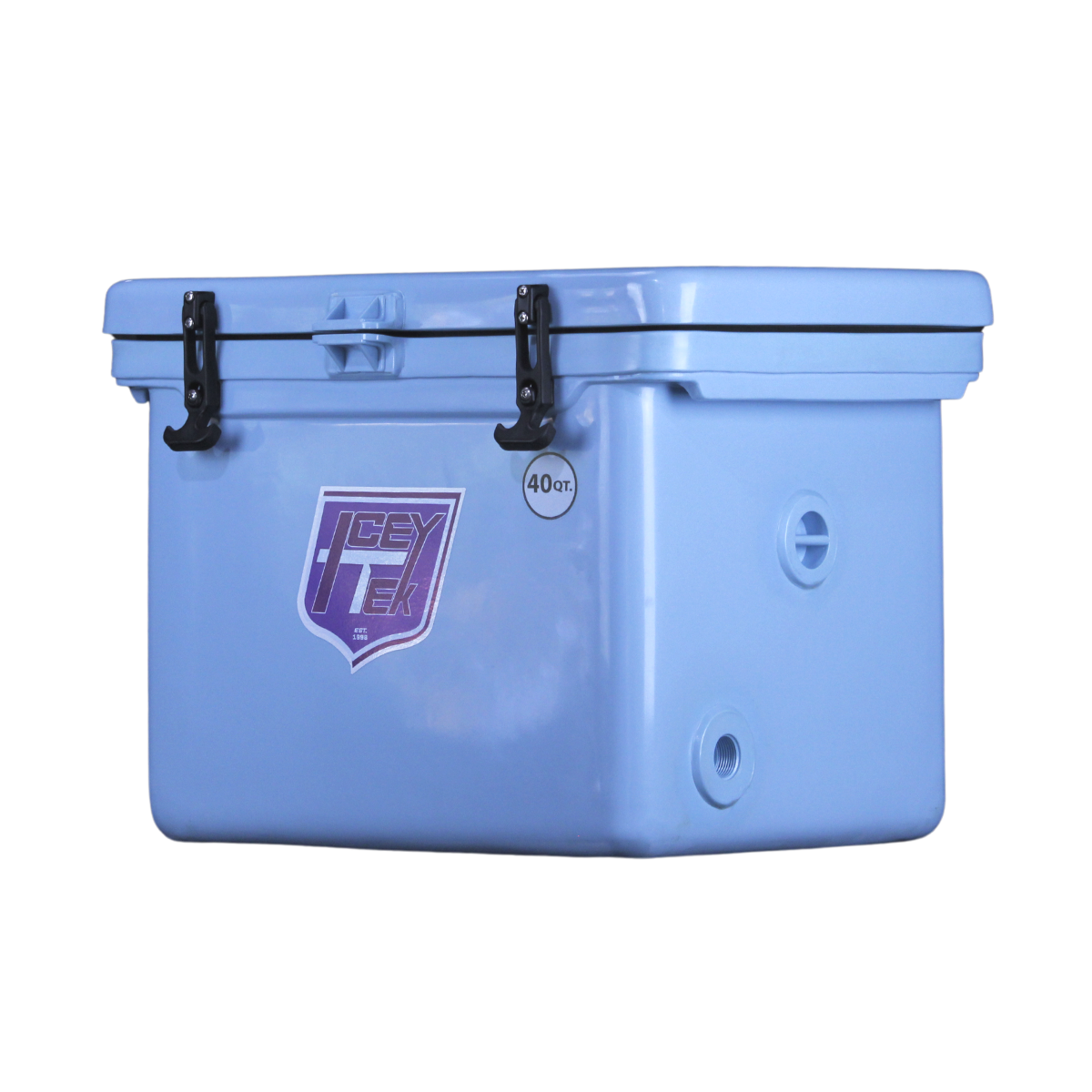 ICEY-TEK 40 Quart Cooler (FREE SHIPPING) in blue, ideal for outdoor grilling and camping trips.