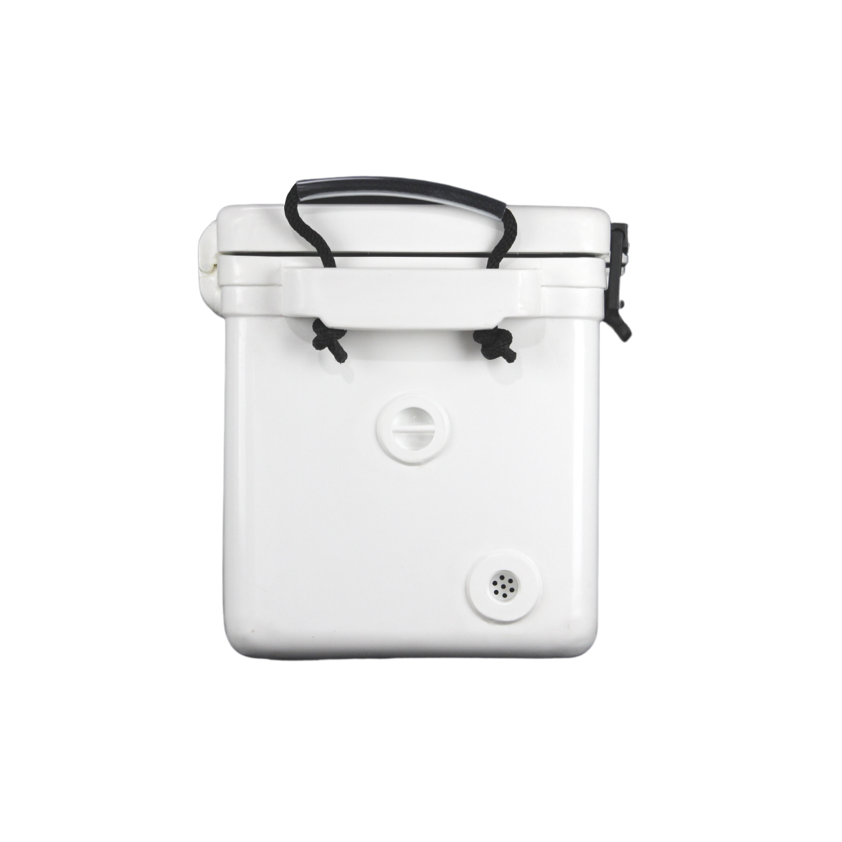 ICEY-TEK 70 Quart Cooler (FREE SHIPPING) front view with handle and drain plug, perfect for camping and outdoor activities.