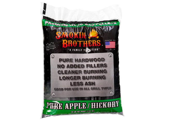 SMOKIN BROTHERS PURE APPLE HICKORY PELLETS 20 LB BAG