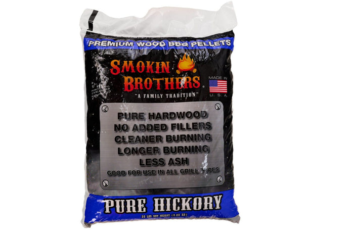 SMOKIN BROTHERS PURE HICKORY PELLETS 20 LB BAG