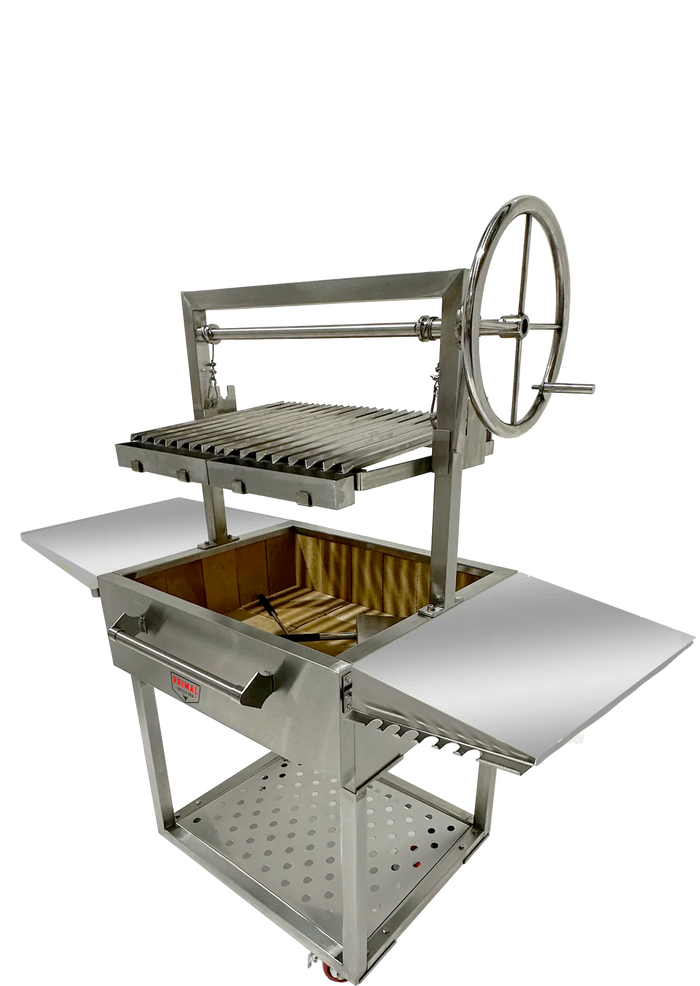 Primal Grills Live Fire Model 32 Inch with stainless steel finish, ideal for outdoor grilling and BBQ cooking.