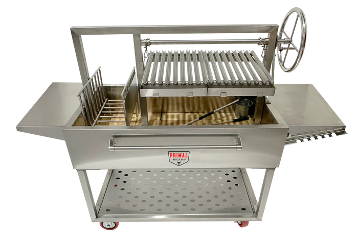 Primal Grills Live Fire Model 48 Inch, outdoor grills and smokers for backyard BBQ gatherings.