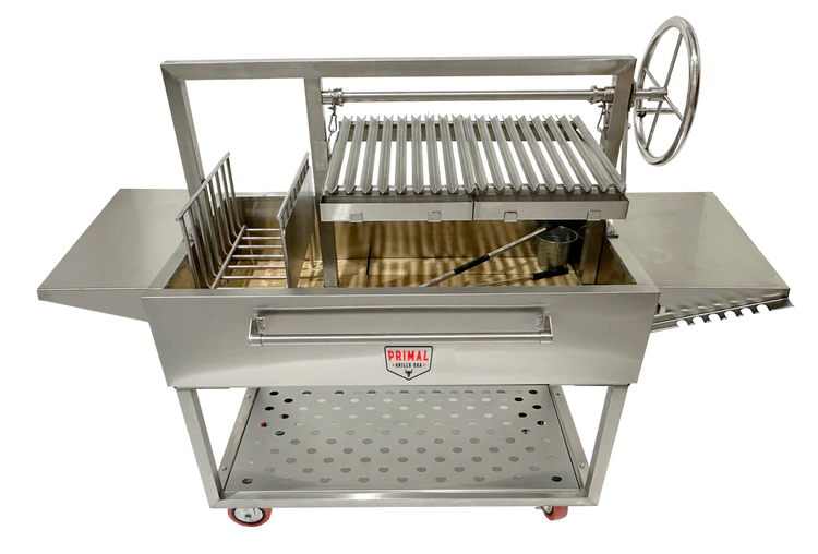 Primal Grills Live Fire Model 48 Inch, outdoor grills and smokers for backyard BBQ gatherings.