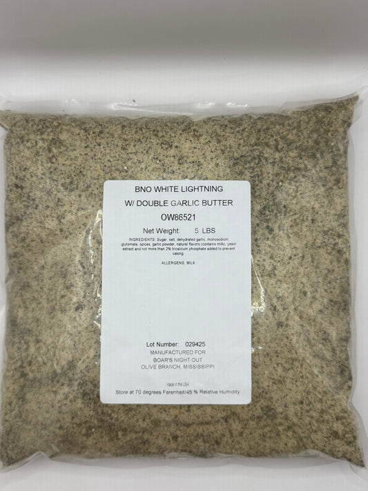 Boars Night Out Double Garlic Butter  White Lightning 5# bag