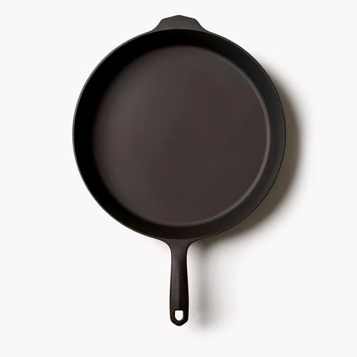 Field Company No. 12 Cast Iron Skillet ideal for grills smokers and cookers, perfect for all your BBQ cooking needs.