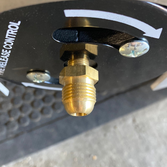 Replacement Burner Valves for Jambalaya Cooker showcasing a brass valve for gas hookup.