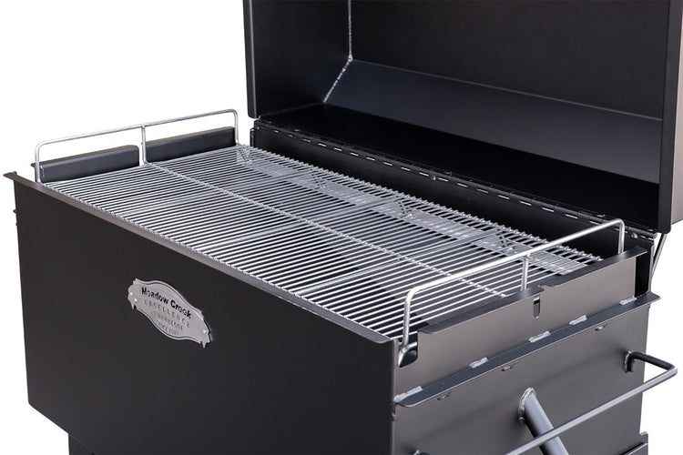 Close-up view of the grill grates in the Meadow Creek BBQ Combi 42 W/ Wagon Chasis, perfect for outdoor cooking and BBQ.