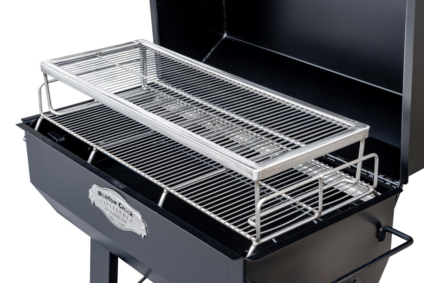 Meadow Creek PR-60T W/ Charcoal Pull Out, Charcoal Grilling Pan, Vinyl Cover, And 2nd Tier Grate