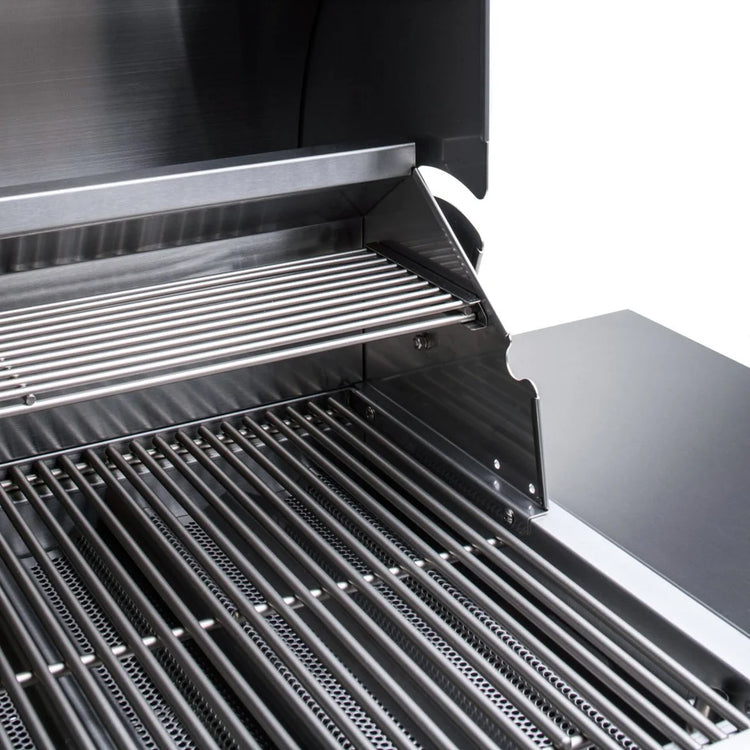 Interior view of Blaze Prelude LBM 32-Inch 4-Burner Natural Gas Grill showcasing durable searing rods and grill grid.