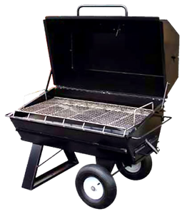 Meadow Creek PR-42 W Charcoal Pullout, Charcoal Grilling Pan, and Vinyl Cover