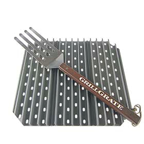 GrillGrate Large Kamado set with grill tool, perfect for charcoal grills and pellet cookers, enhancing BBQ experiences.