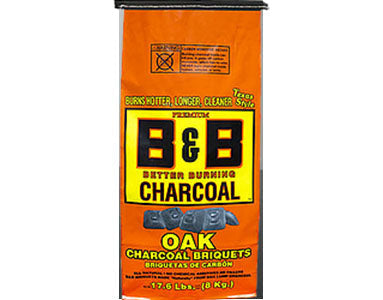 B&B charcoal Oak Briquettes 17lb bag