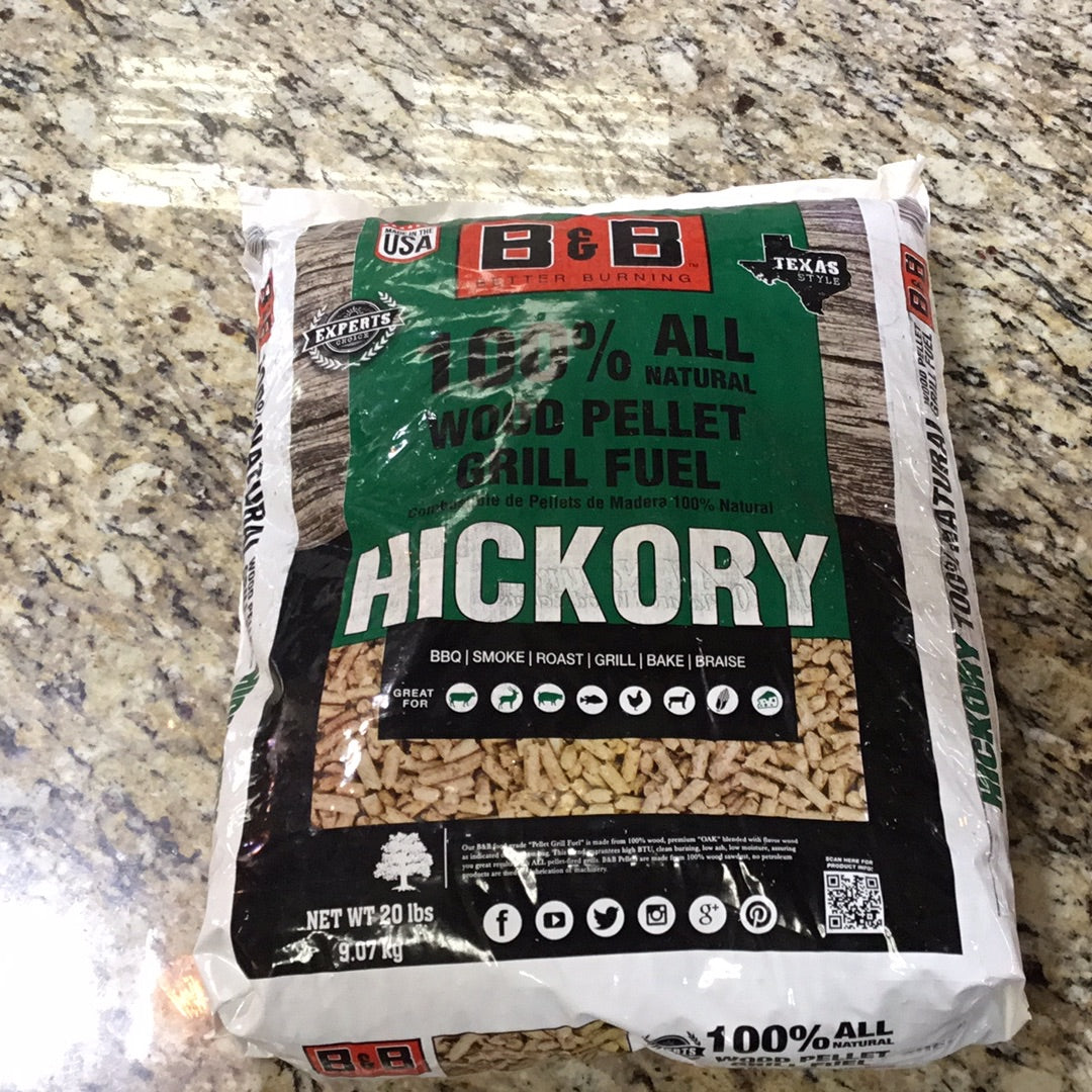 B&B Hickory Pellets 20 lb bag