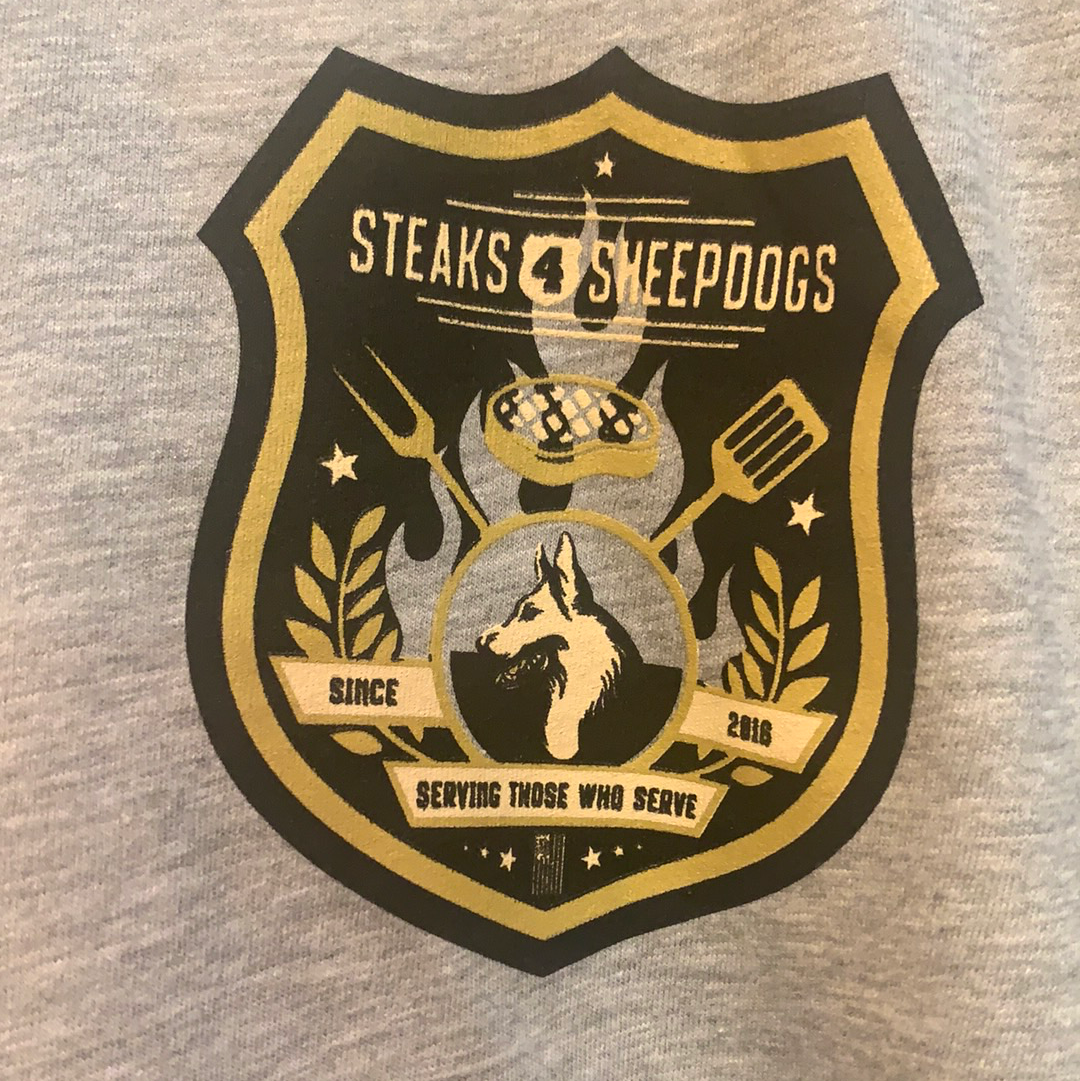 Steaks 4 Sheepdogs / Wilsonshire Heather Gray T-Shirts-MEDIUM