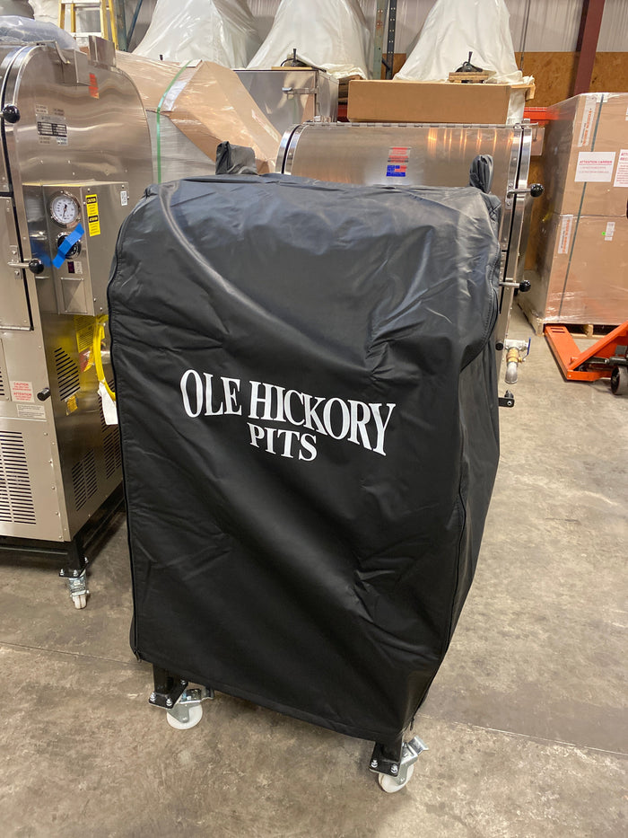 Ole hickory ace jw/ultraque cover protecting a smoker, ideal for grills smokers and cookers, Yoder smokers, BBQ accessories.