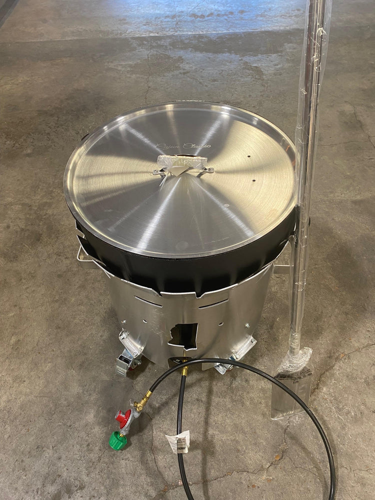 15 Gallon Windproof Aluminum Roll Around Combo for outdoor cooking with durable design and easy mobility.